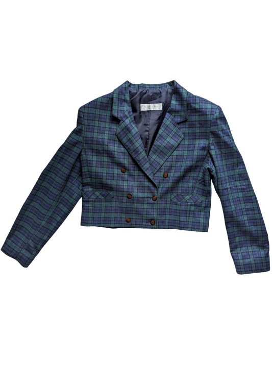 1980s vintage plaid blazer