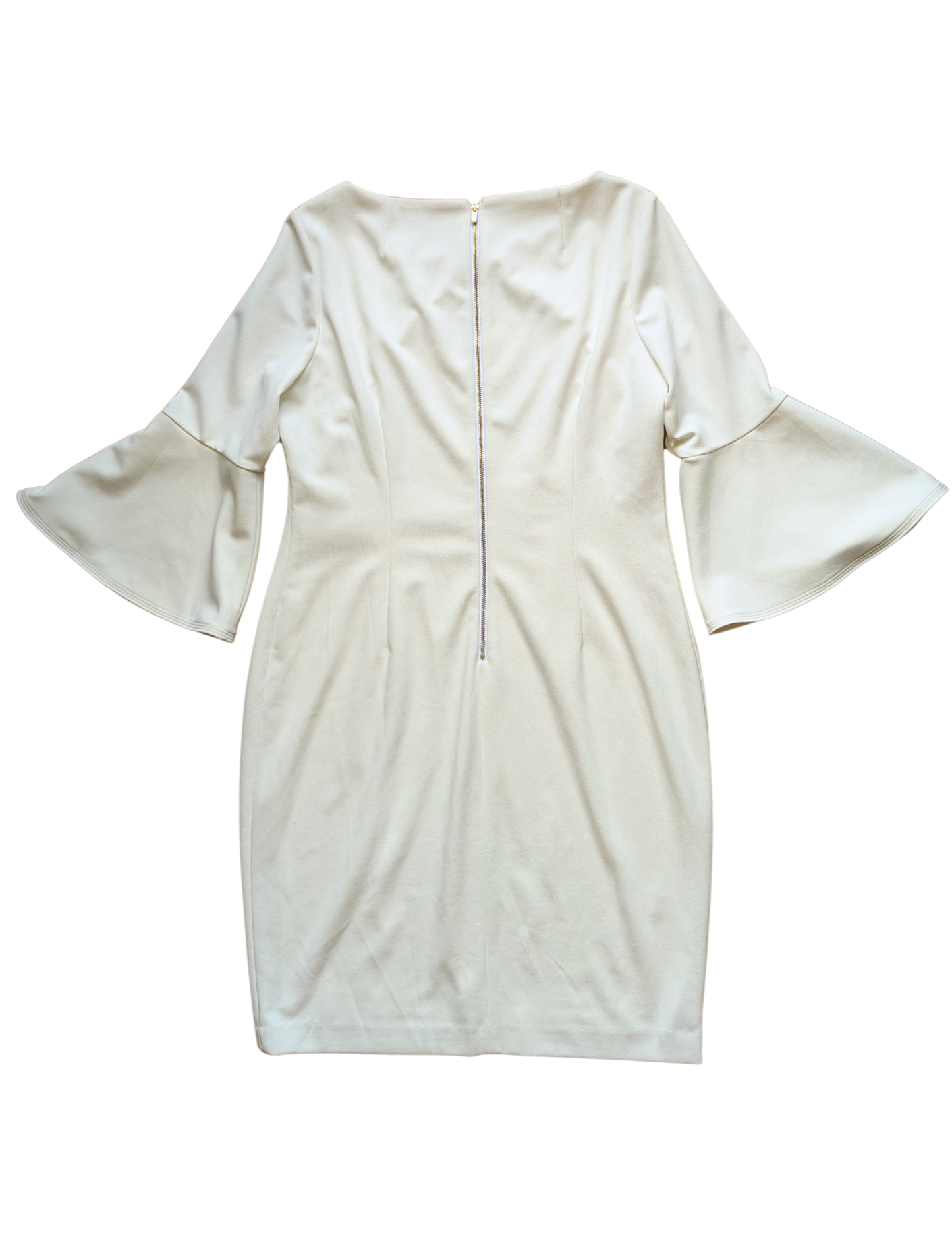 Calvin Klein - White Bell-Sleeve Dress