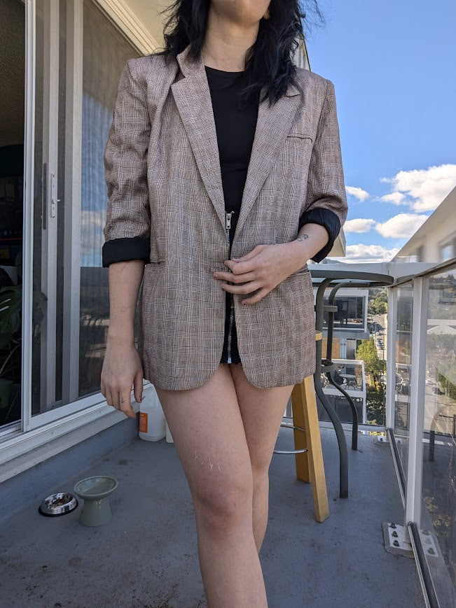 Secret Ingredient - Vintage 1980s Plaid Blazer