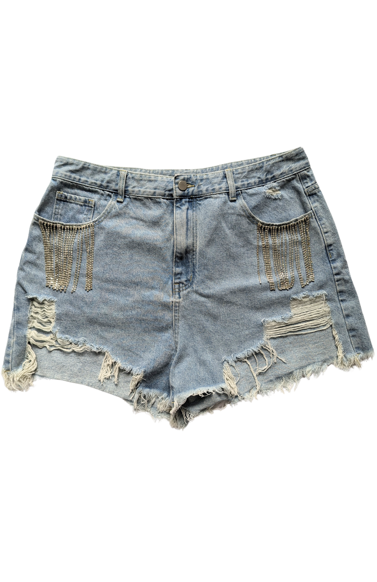 Cider - Denim Rhinestone Shorts