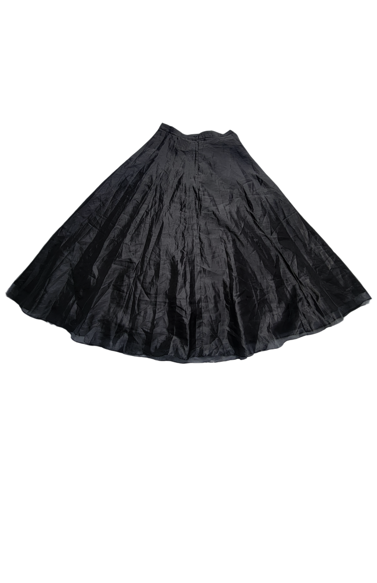 Back of vintage Y2K floor length black skirt