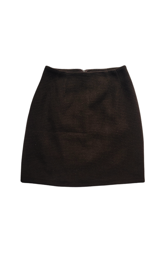 Vintage Brown waffle knit mini skirt